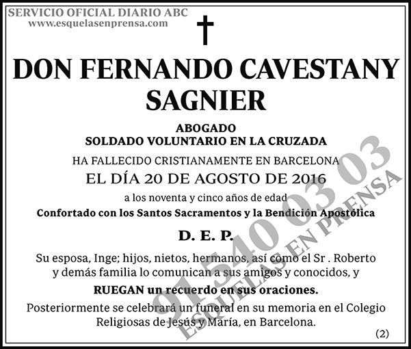 Fernando Cavestany Sagnier